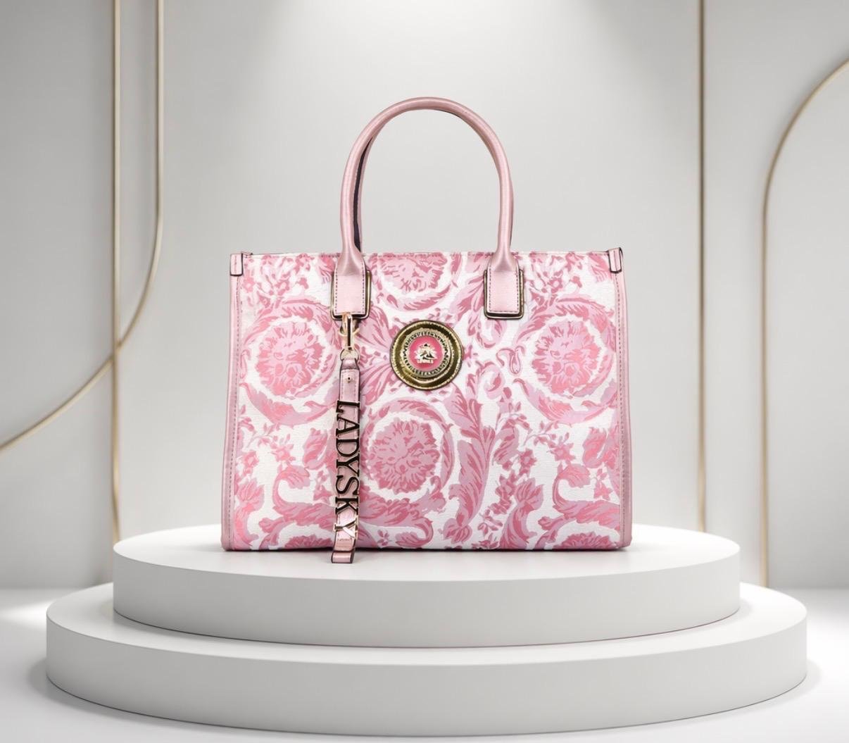 Pink Floral Print Tote