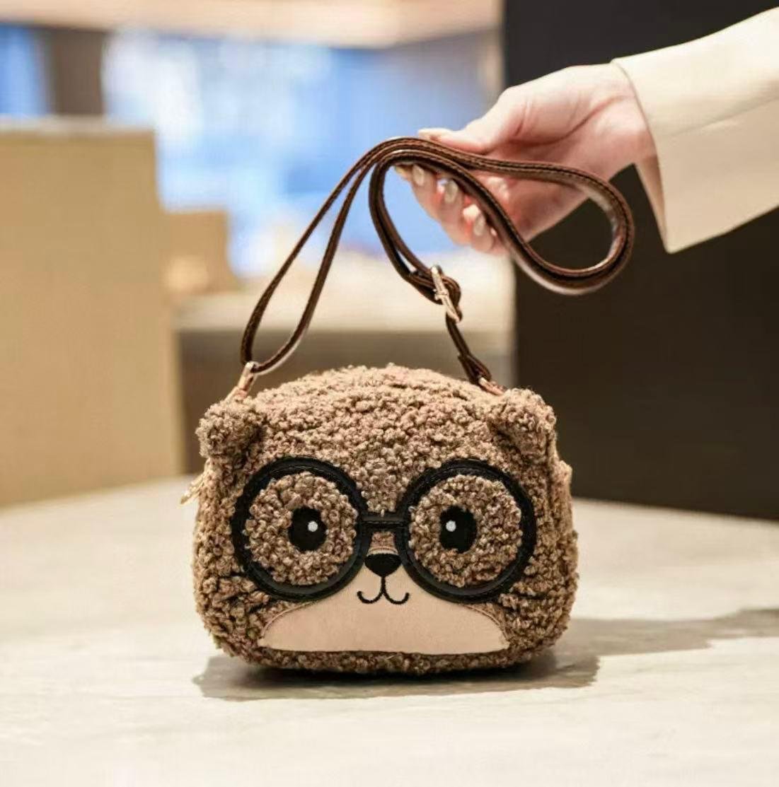 Plush Cat-Face Crossbody Bag - Ladies Bags view 3